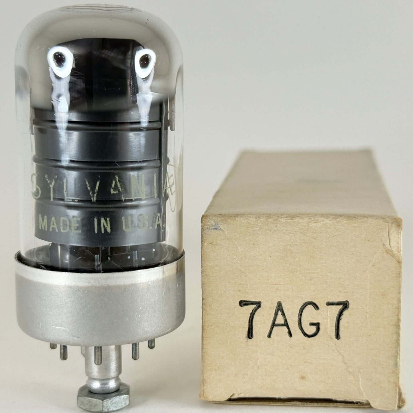 (1) Tested 1956 Sylvania 7AG7 Tube with Box Code 618 Loctal Sharp Cutoff Pentode