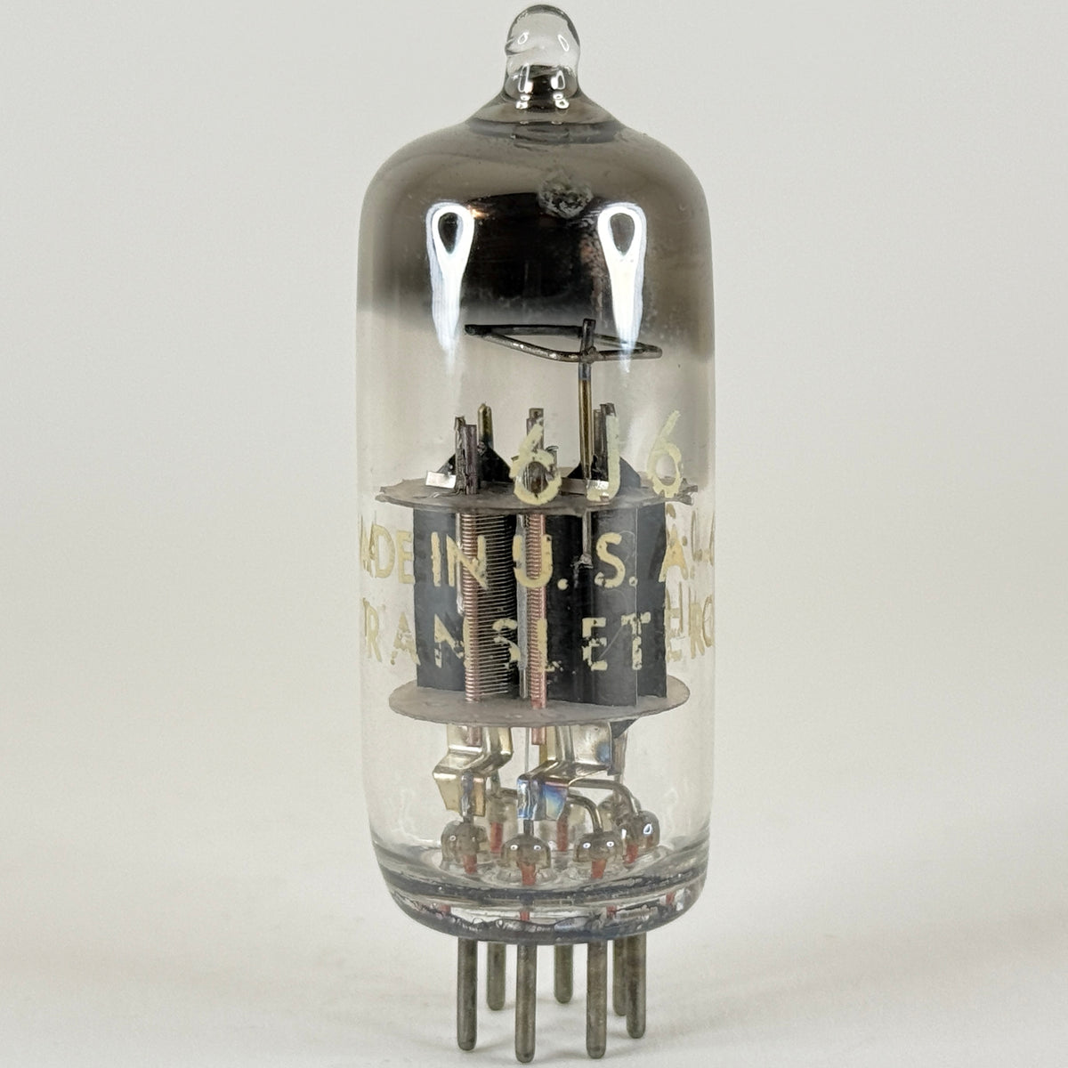 (1) Tested Transleteronic 6J6 Tube Code 60-25 Medium Mu Twin Triode 6J6 Tube