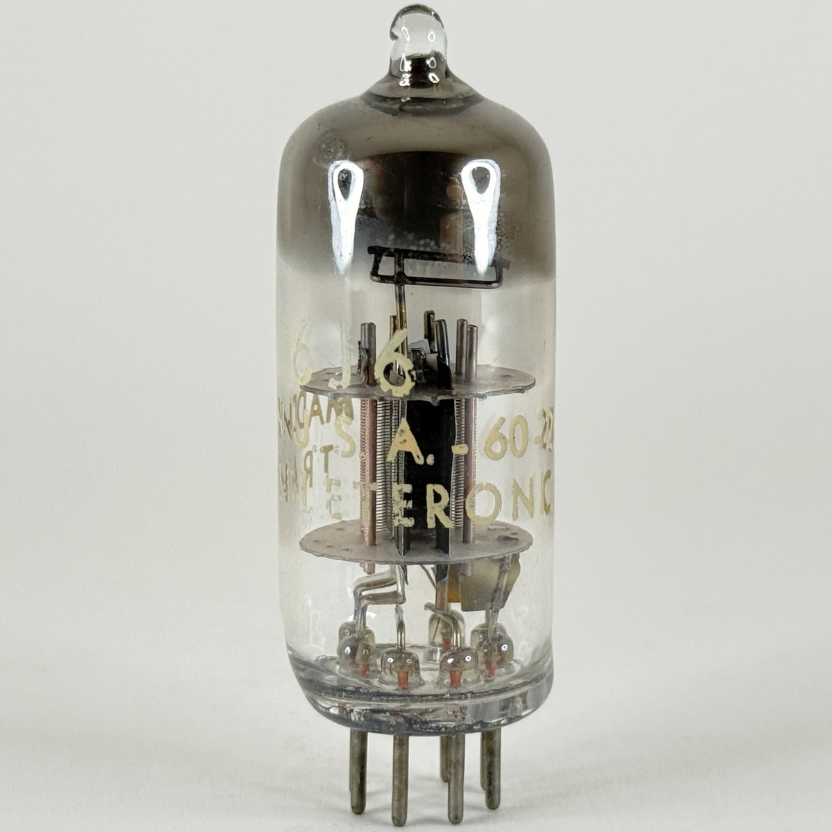 (1) Tested Transleteronic 6J6 Tube Code 60-25 Medium Mu Twin Triode 6J6 Tube