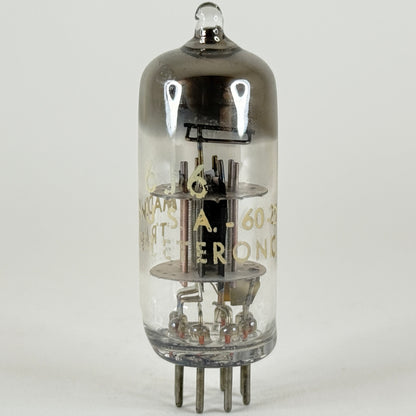 (1) Tested Transleteronic 6J6 Tube Code 60-25 Medium Mu Twin Triode 6J6 Tube