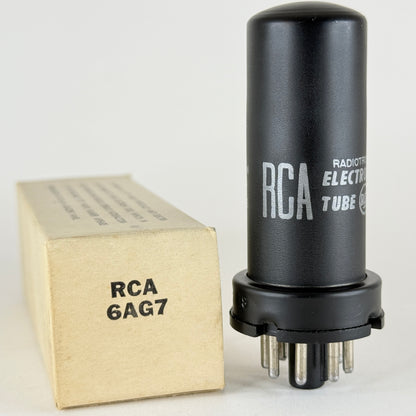 (1) Tested Strong RCA 6AG7 Tube with Box Date Code 57-22 Black Metal Tube (a)