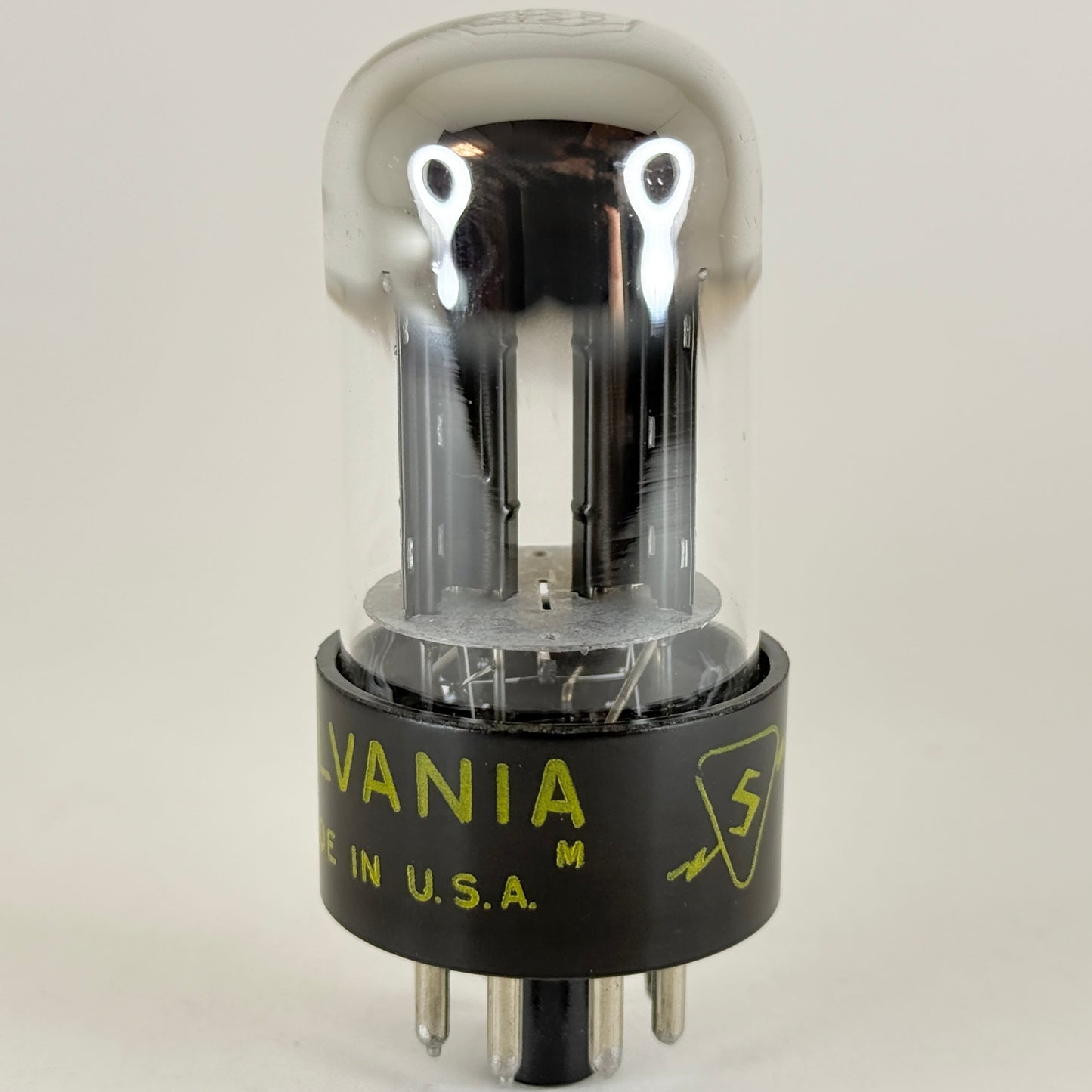 (1) Tested Balanced Sylvania 6SN7GTB Tube Black Plates Chrome Dome Code EK BEW 6SN7GT