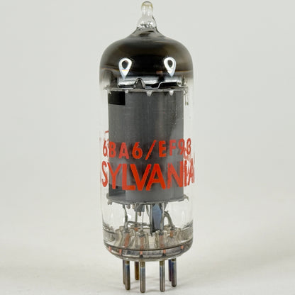 (1) Tested Sylvania 6BA6 EF93 Tube Red Letters with Box Code db AAA Pentode Tube