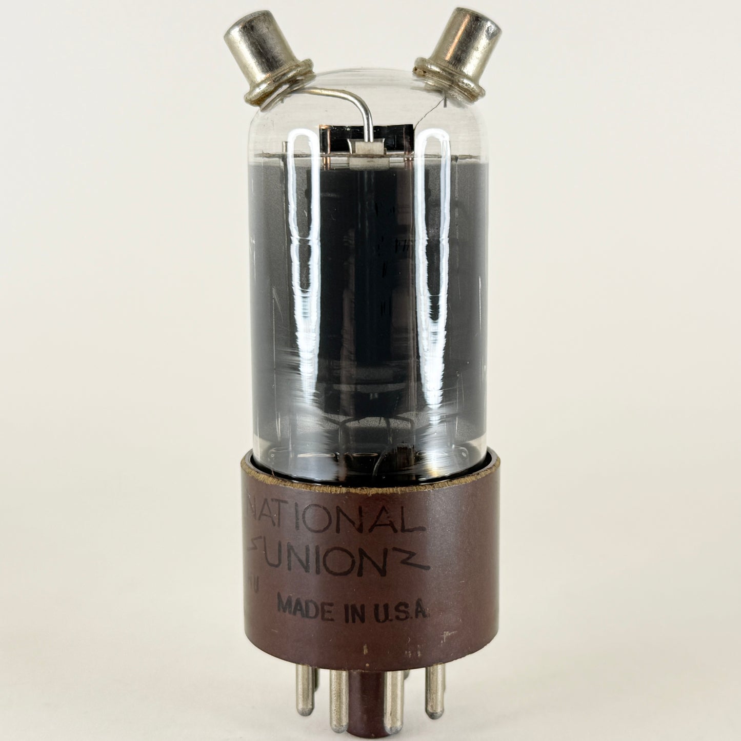 (1) Tested National Union 2C26 Tube Date Code HU Top Caps Brown Base Triode Tube