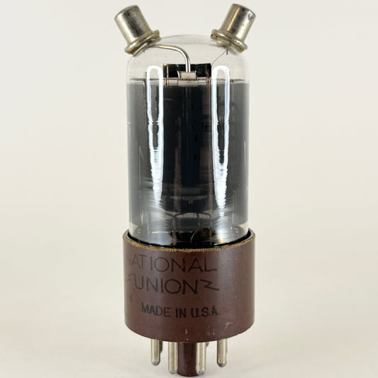 (1) Tested National Union 2C26 Tube Date Code HU Top Caps Brown Base Triode Tube