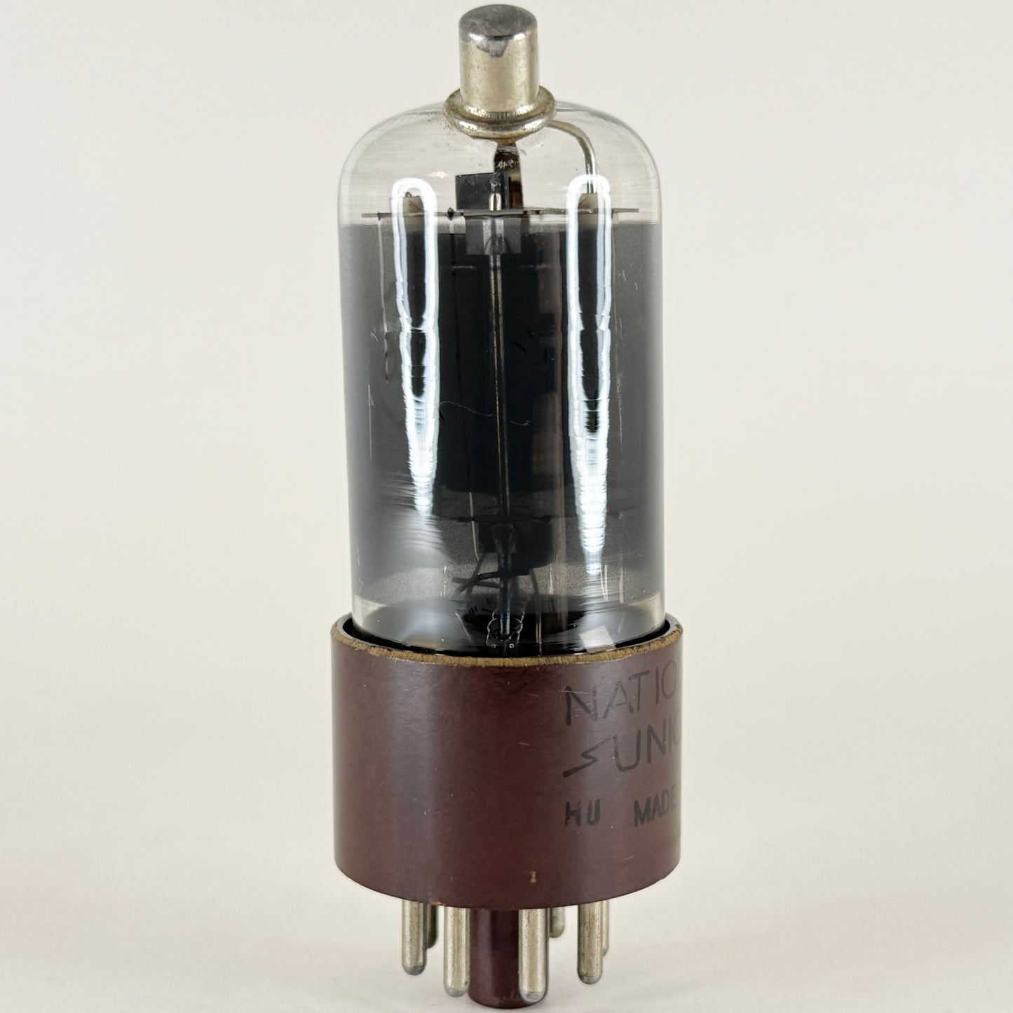 (1) Tested National Union 2C26 Tube Date Code HU Top Caps Brown Base Triode Tube
