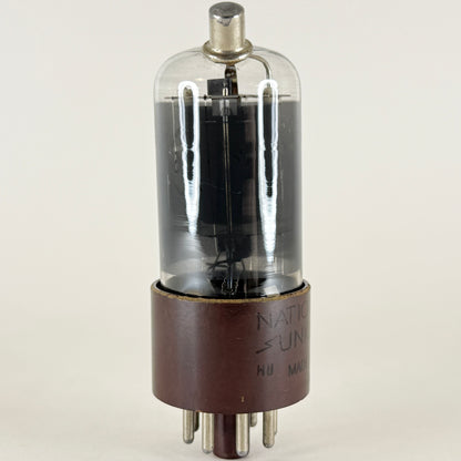(1) Tested National Union 2C26 Tube Date Code HU Top Caps Brown Base Triode Tube