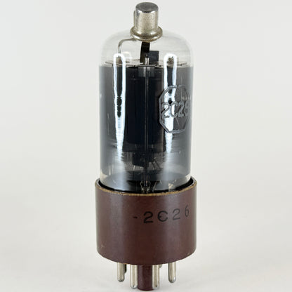 (1) Tested National Union 2C26 Tube Date Code HU Top Caps Brown Base Triode Tube