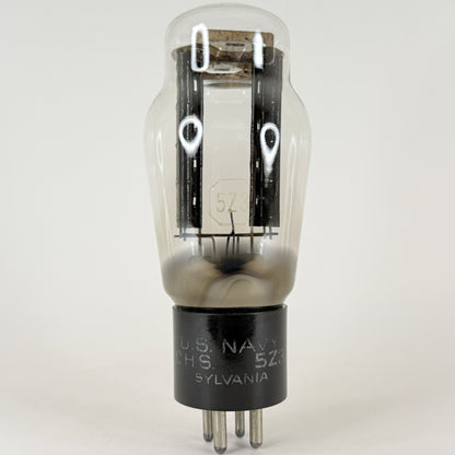 (1) Tested Sylvania U.S. Navy CHS 5Z3 Tube Black Ribbed Plates Square Getter