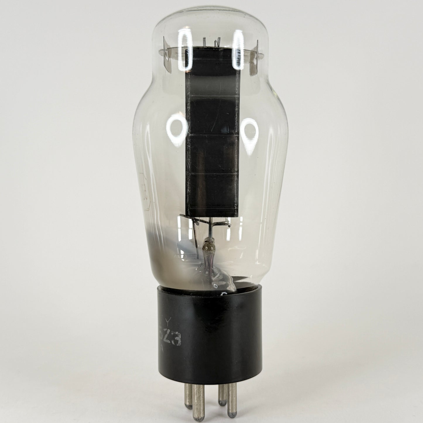 (1) Tested Sylvania U.S. Navy CHS 5Z3 Tube Black Ribbed Plates Square Getter