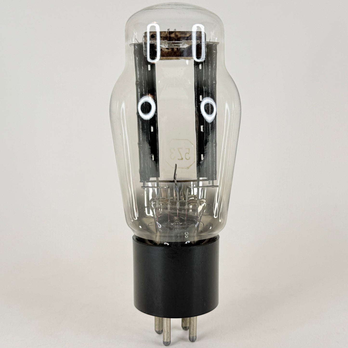 (1) Tested Sylvania U.S. Navy CHS 5Z3 Tube Black Ribbed Plates Square Getter