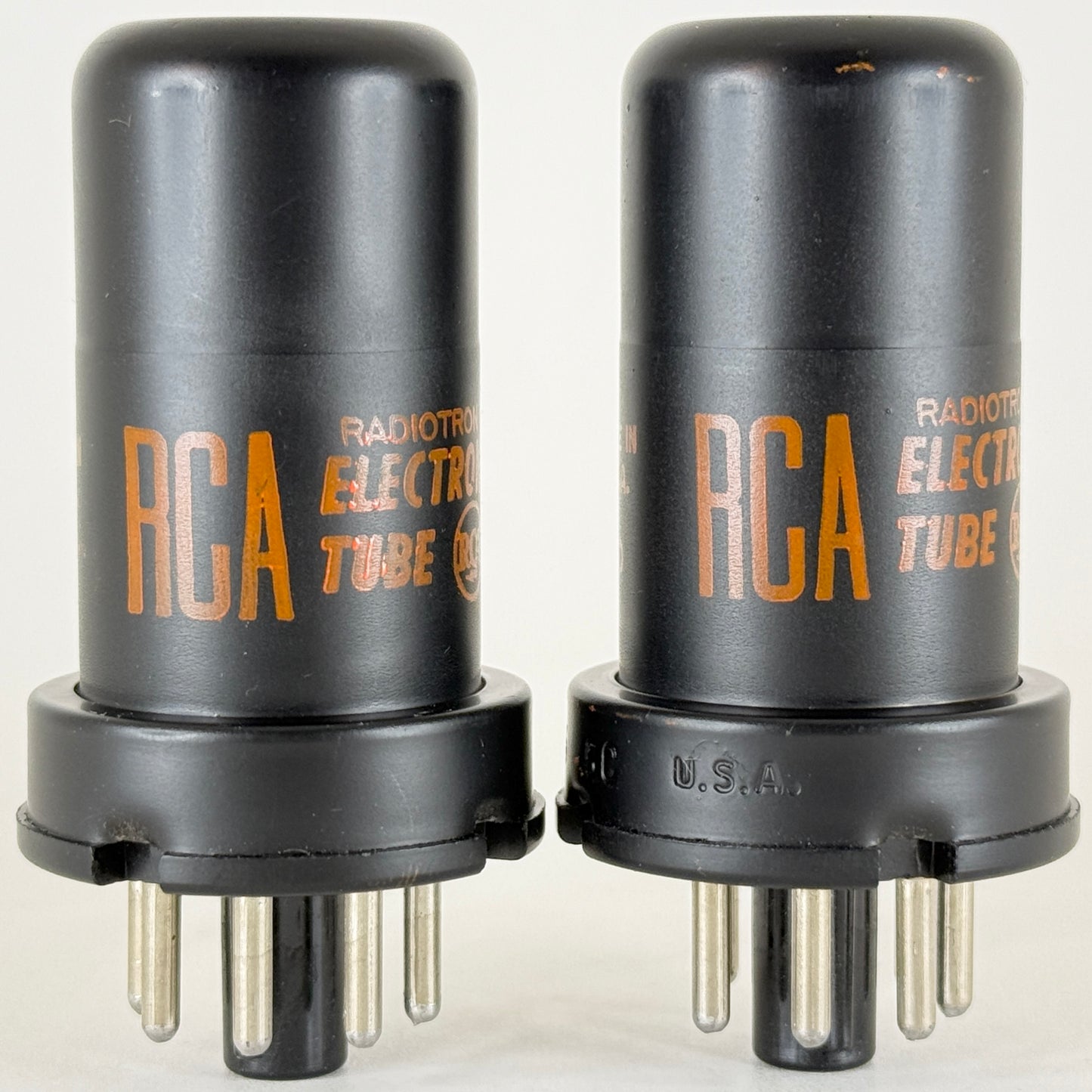 Tested Matched Pair RCA 6J5 Tubes with Boxes Date Codes BD Black Metal Triodes