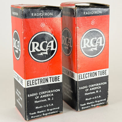 Tested Matched Pair RCA 6J5 Tubes with Boxes Date Codes BD Black Metal Triodes