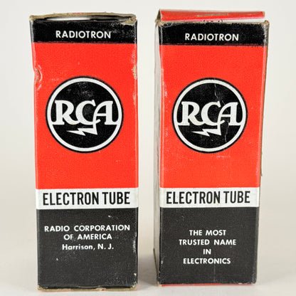 Tested Matched Pair RCA 6J5 Tubes with Boxes Date Codes BD Black Metal Triodes
