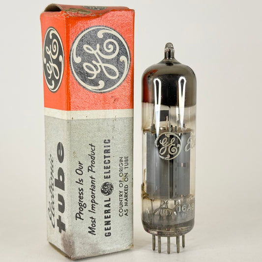 (1) Tested GE 16A8 PCL82 Tube with Box Blackburn Great Britain Code B8J5 Triode