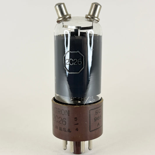 (1) Tested 1944 Hytron 2C26 Tube Military Spec Code 5-4 Top Caps Triode Tube