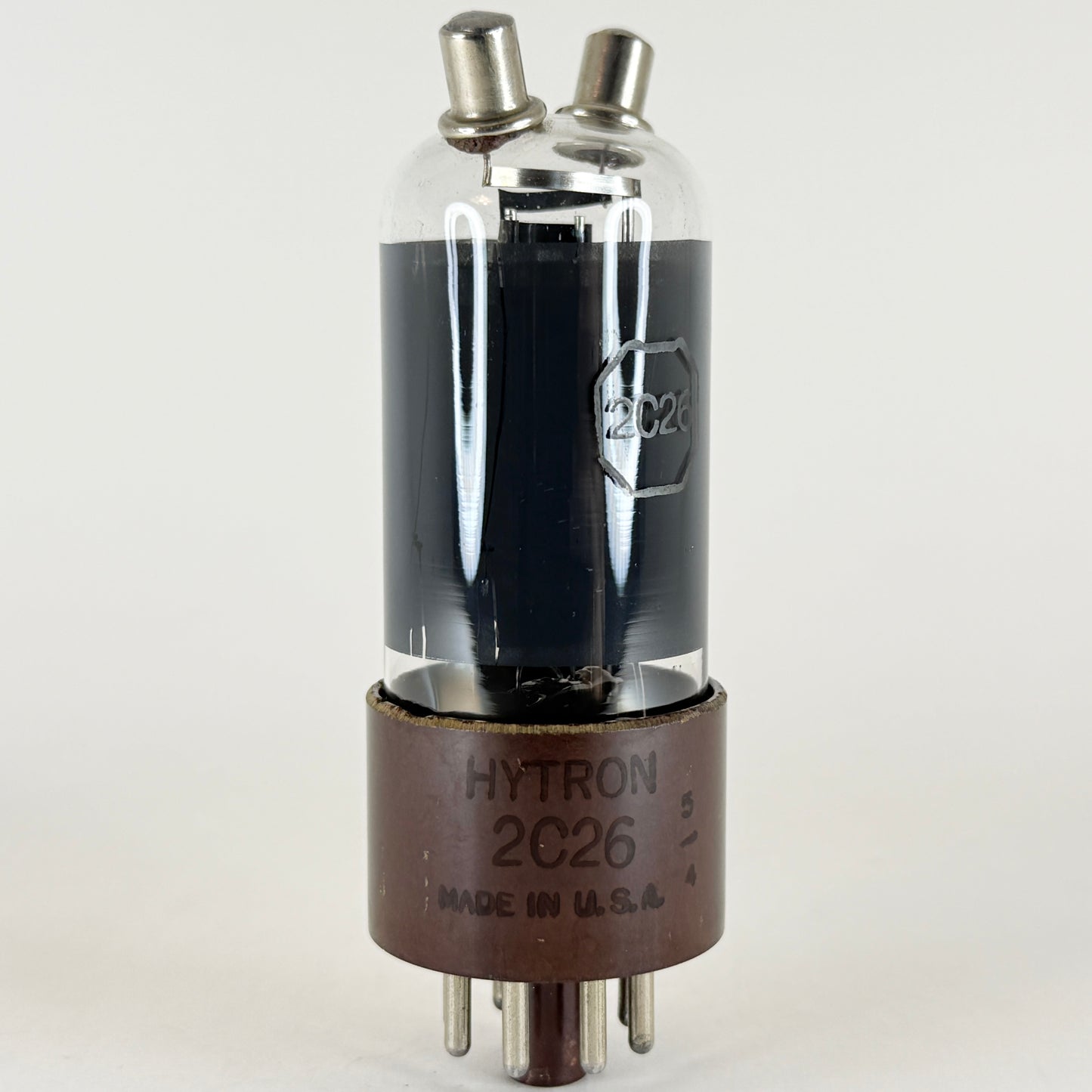 (1) Tested 1944 Hytron 2C26 Tube Military Spec Code 5-4 Top Caps Triode Tube