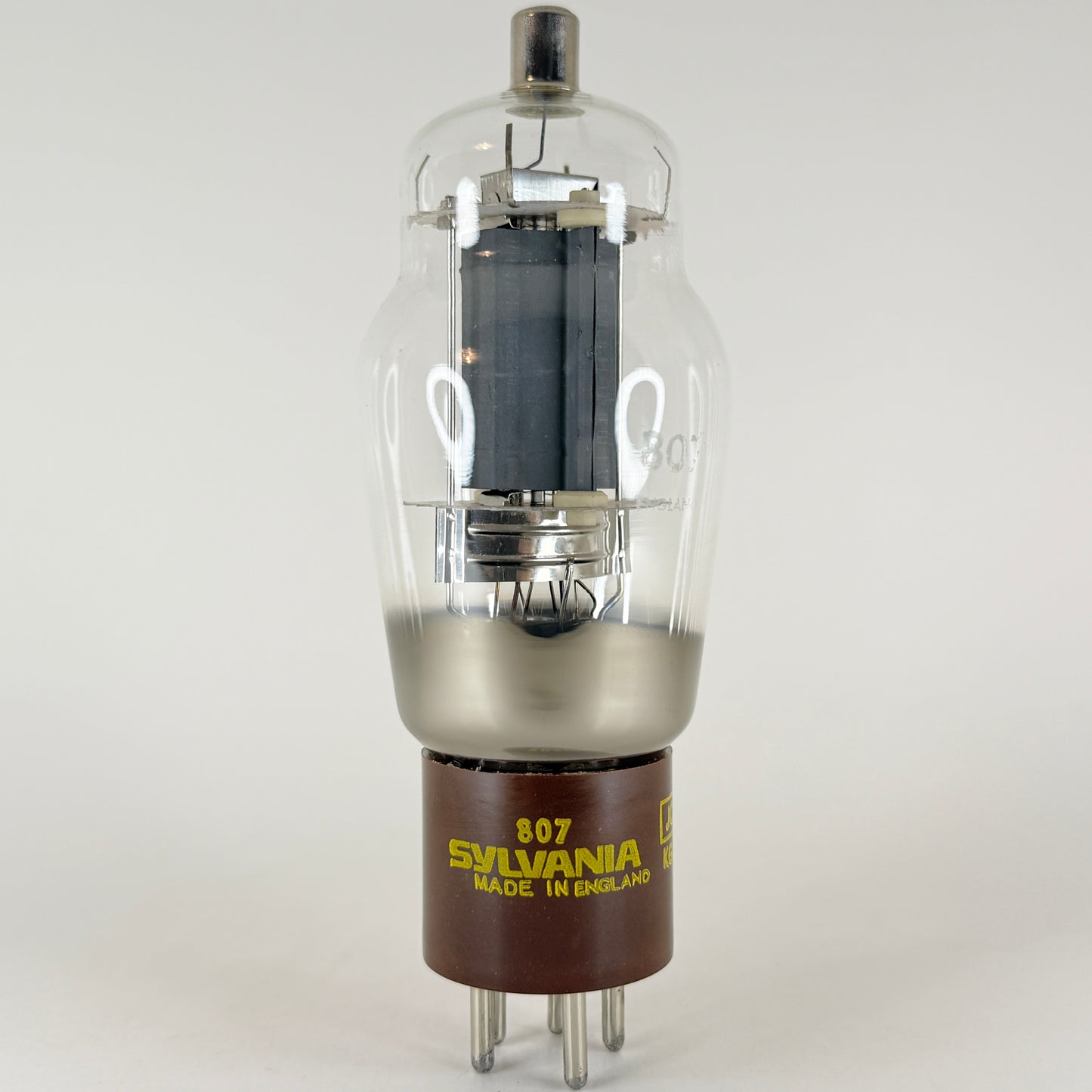 (1) Tested Sylvania 807 Tube Made in England Double O Foil Getters Code JC KGD