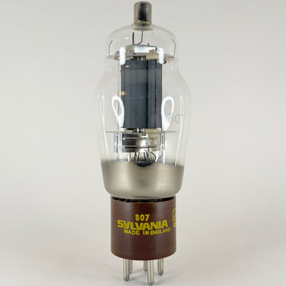 (1) Tested Sylvania 807 Tube Made in England Double O Foil Getters Code JC KGD