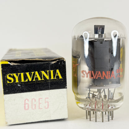 (1) Tested Sylvania 6GE5 Tube Red Letters with Box Date Code da ABA Power Tube