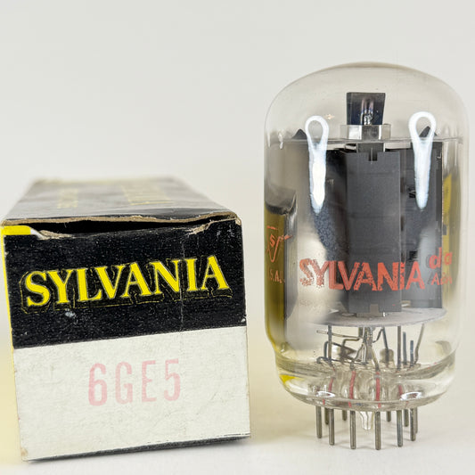 (1) Tested Sylvania 6GE5 Tube Red Letters with Box Date Code da ABA Power Tube
