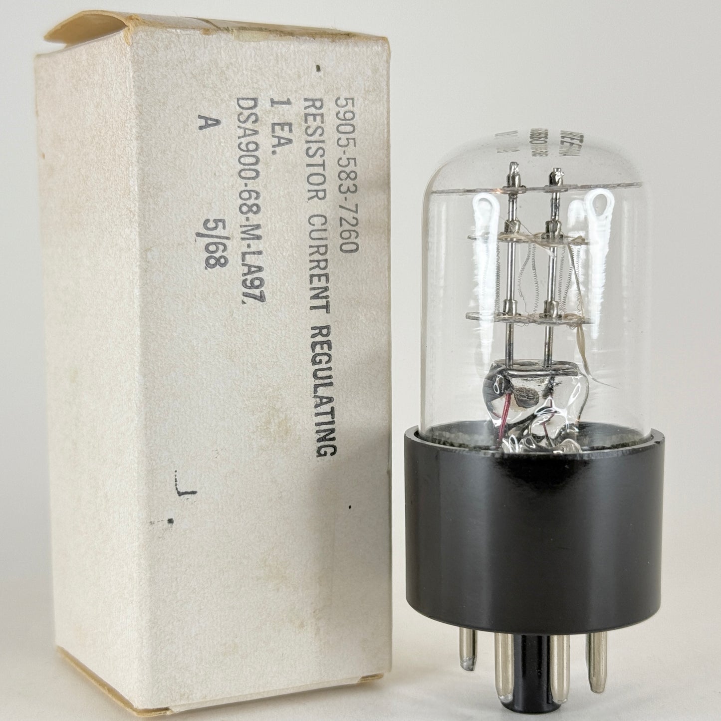(1) Tested 1968 Amperite 2A10 Tube with Box Current Regulating Ballast Tube (c)