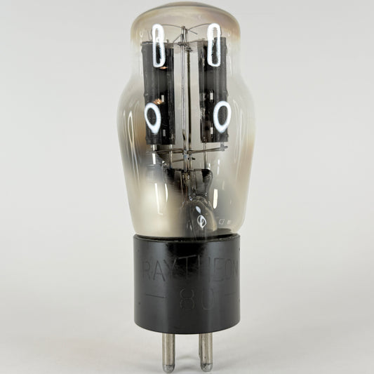 (1) Tested Raytheon Type 80 Tube Engraved Base Hanging Filament Rectifier Tube