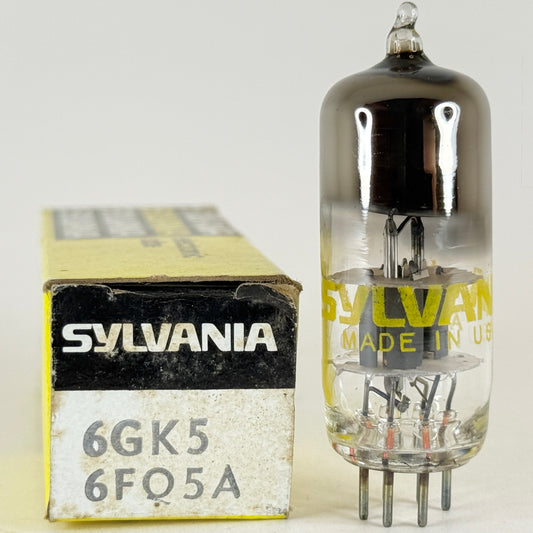 (1) Tested Sylvania 6GK5 6FQ5A Tube with Box Date Code aj ADF 6GK5 Tube