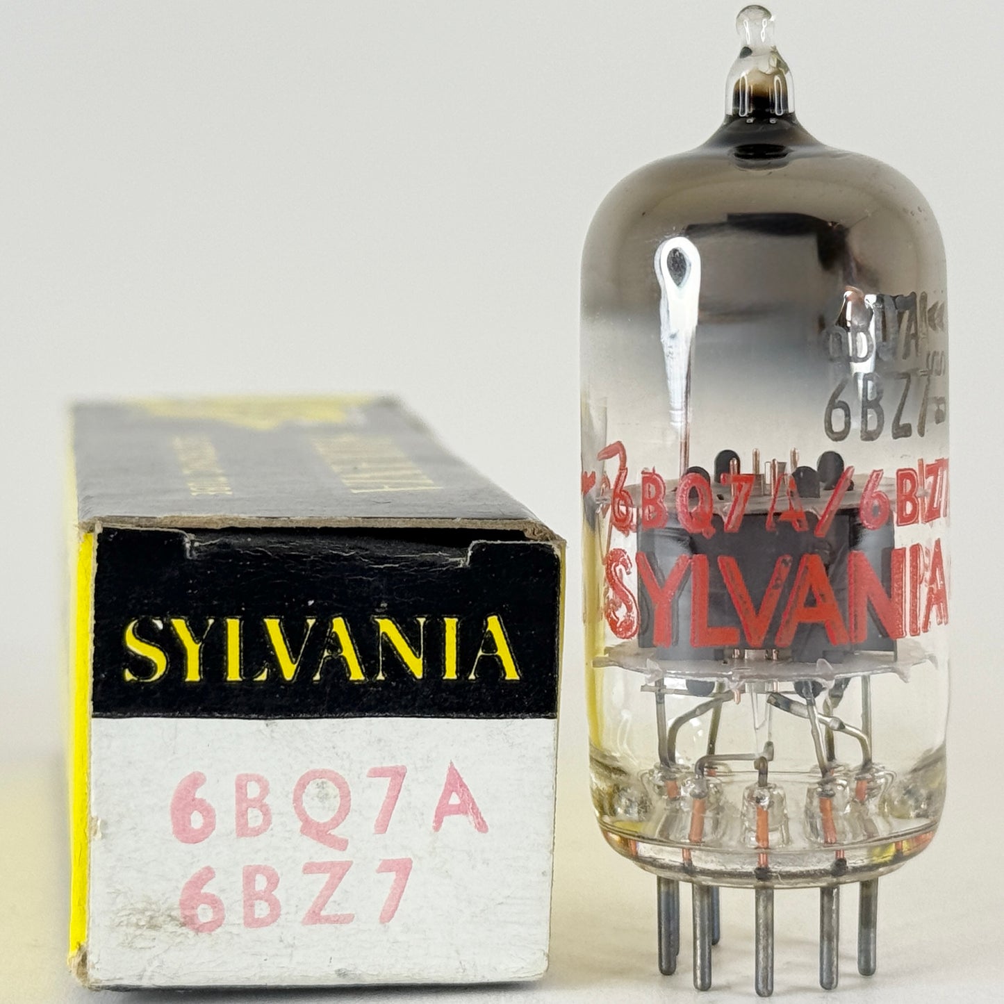 (1) Tested Sylvania 6BQ7A 6BZ7 Tube Red Letters with Box Code eh AEO Twin Triode