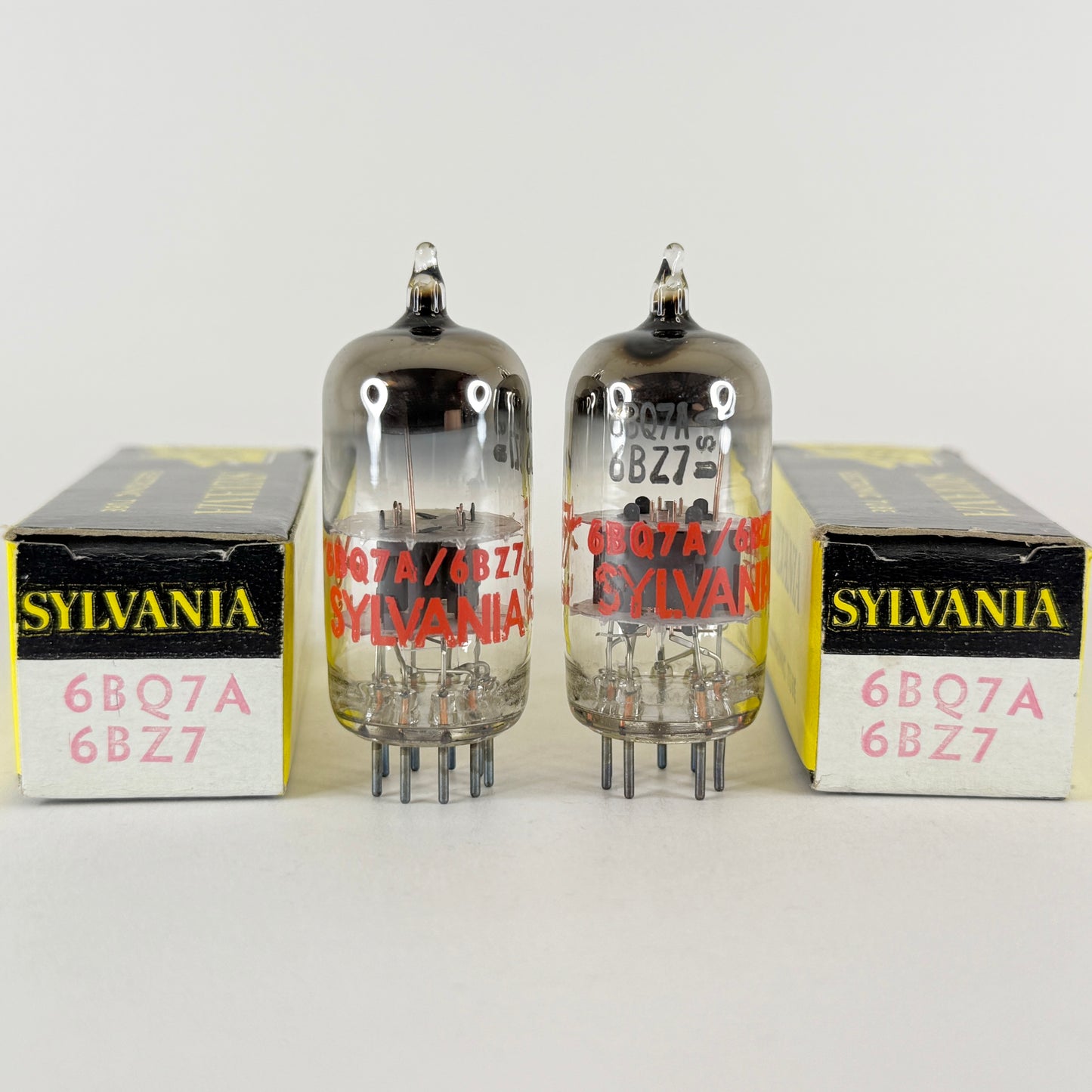 Tested Matched Pair 1969 Sylvania 6BQ7A 6BZ7 Tubes Red Letters Codes db ADT