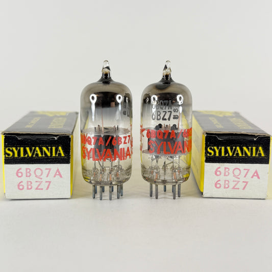 Tested Matched Pair 1969 Sylvania 6BQ7A 6BZ7 Tubes Red Letters Codes db ADT