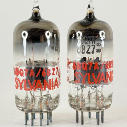 Tested Matched Pair 1969 Sylvania 6BQ7A 6BZ7 Tubes Red Letters Codes db ADT