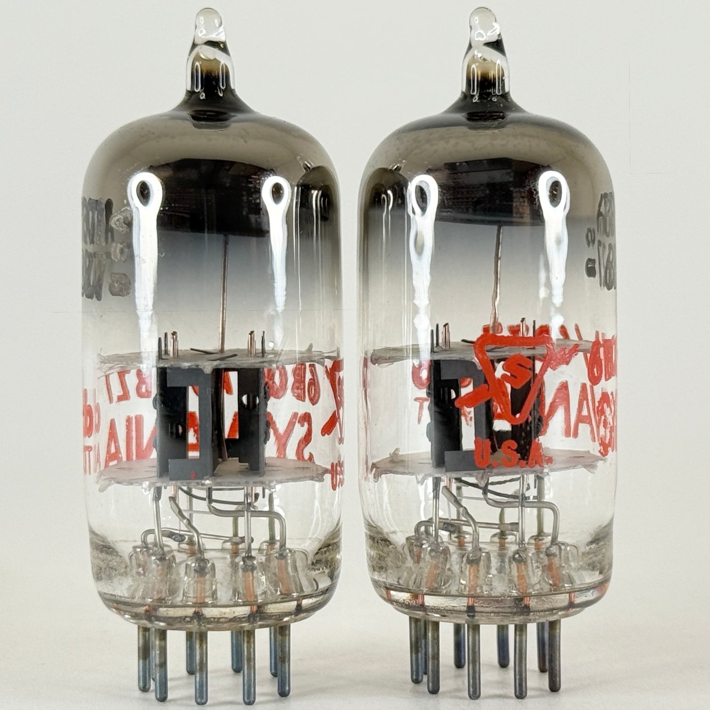 Tested Matched Pair 1969 Sylvania 6BQ7A 6BZ7 Tubes Red Letters Codes db ADT