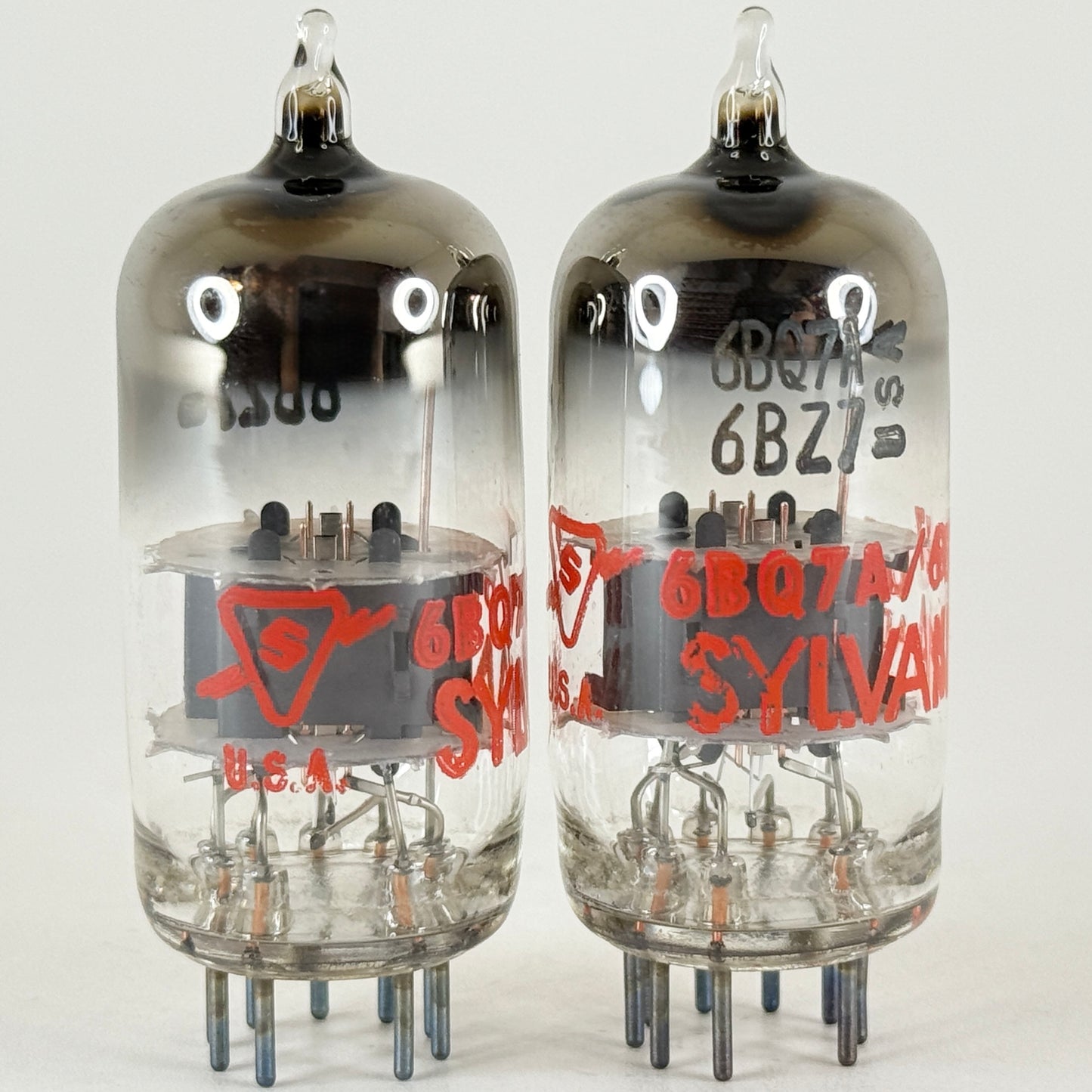 Tested Matched Pair 1969 Sylvania 6BQ7A 6BZ7 Tubes Red Letters Codes db ADT