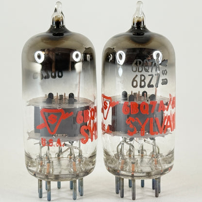 Tested Matched Pair 1969 Sylvania 6BQ7A 6BZ7 Tubes Red Letters Codes db ADT