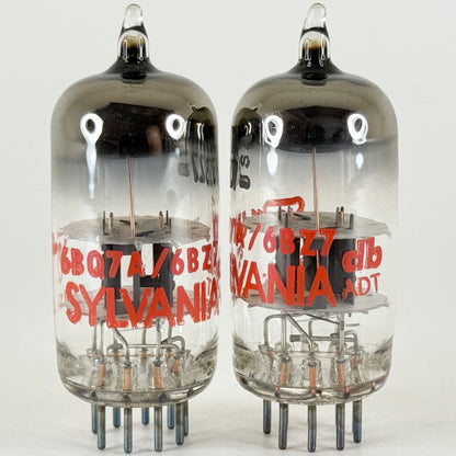 Tested Matched Pair 1969 Sylvania 6BQ7A 6BZ7 Tubes Red Letters Codes db ADT