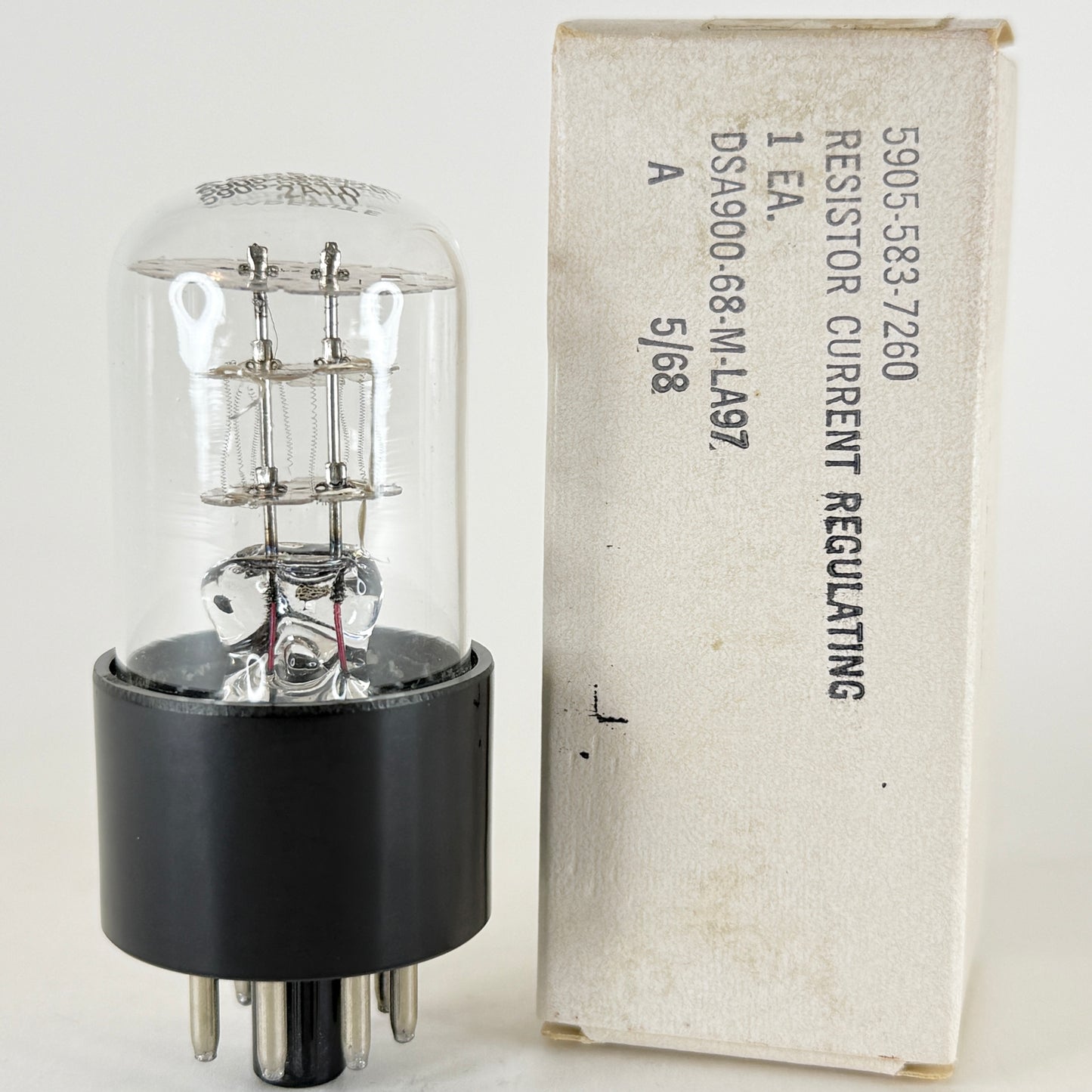 (1) Tested 1968 Amperite 2A10 Tube and Box Current Regulating Ballast Tube (d)