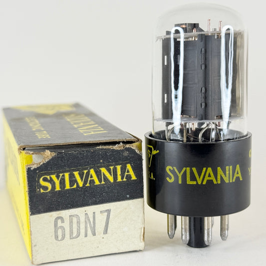 (1) Tested Sylvania 6DN7 Tube with Box Date Code ce YDN Double Triode Vacuum Tube