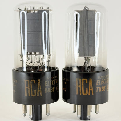 Tested Very Strong Matched Pair RCA 6V6GT Tubes Double D Getters Date Codes ME