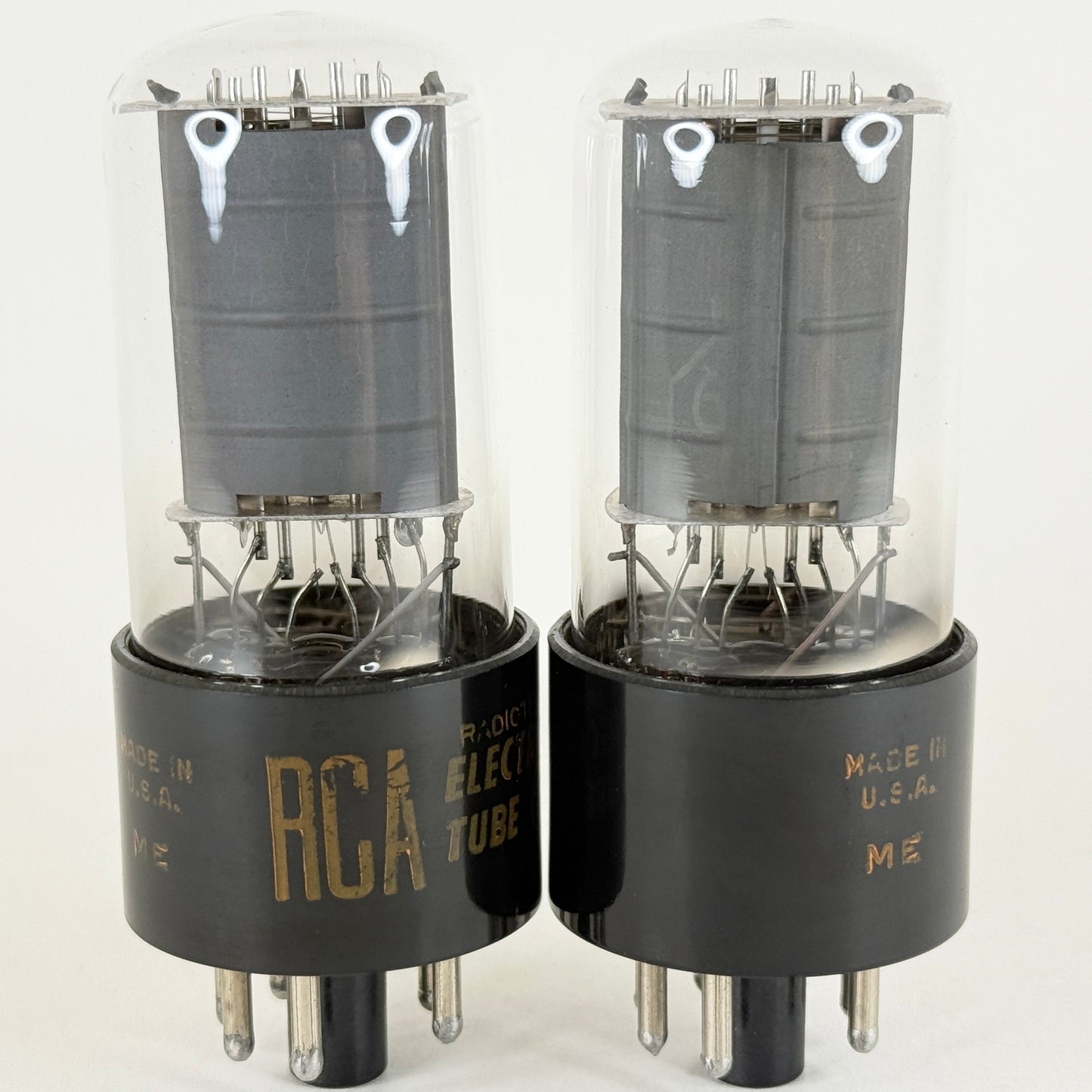 Tested Very Strong Matched Pair RCA 6V6GT Tubes Double D Getters Date Codes ME