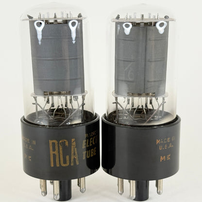Tested Very Strong Matched Pair RCA 6V6GT Tubes Double D Getters Date Codes ME