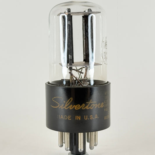 (1) Tested Silvertone 6SN7GTB Tube Black Plates D Getter RCA EIA 274 6SN7 GTB