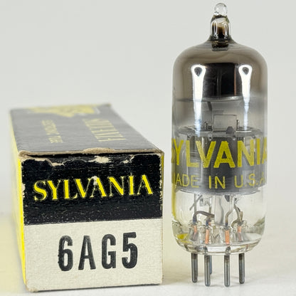(1) Tested Sylvania 6AG5 Tube with Box Code jc BOD Sharp Cutoff Pentode Tube (a)