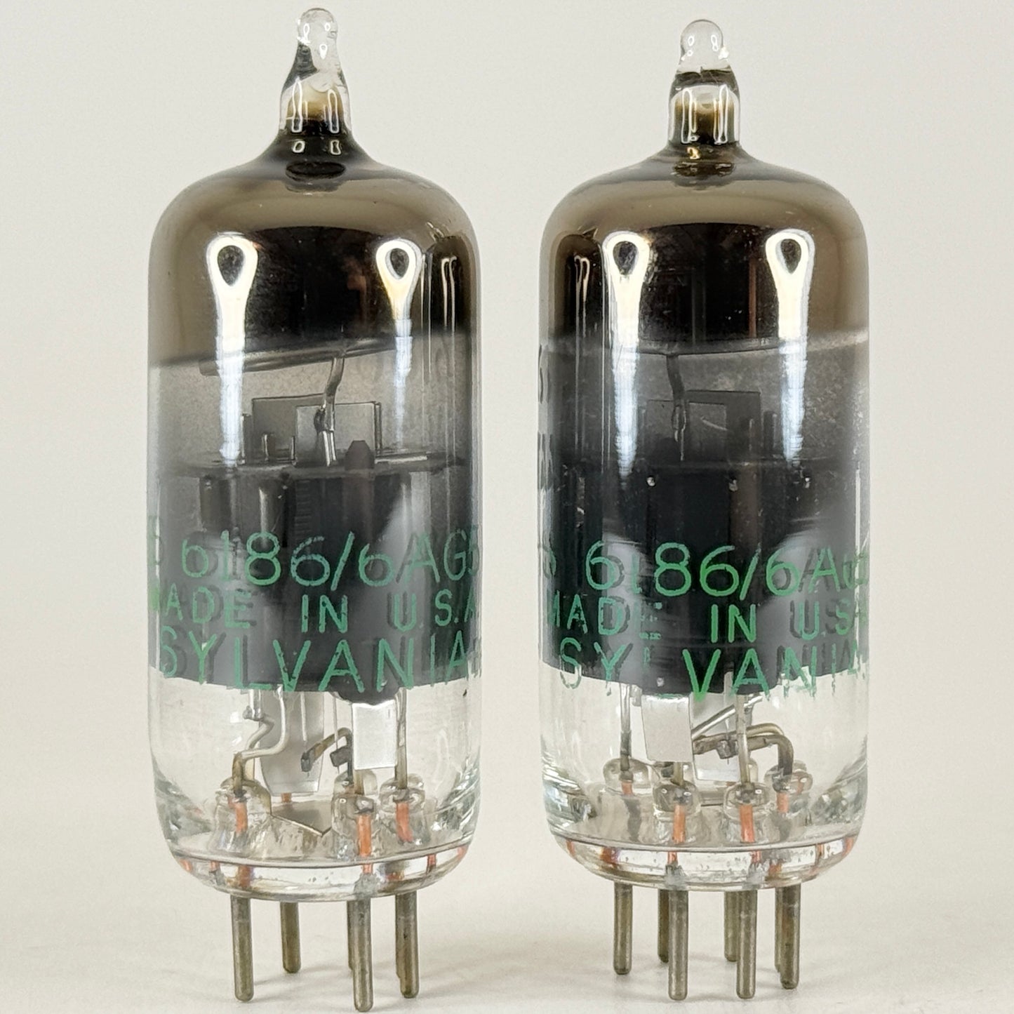 1961 Matched Pair Sylvania JHS 6186 6AG5WA Tubes with Boxes Codes 6123 Pentodes