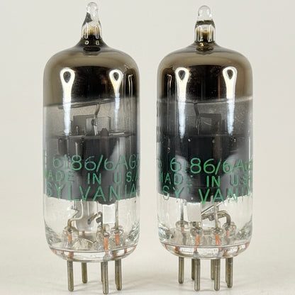 1961 Matched Pair Sylvania JHS 6186 6AG5WA Tubes with Boxes Codes 6123 Pentodes