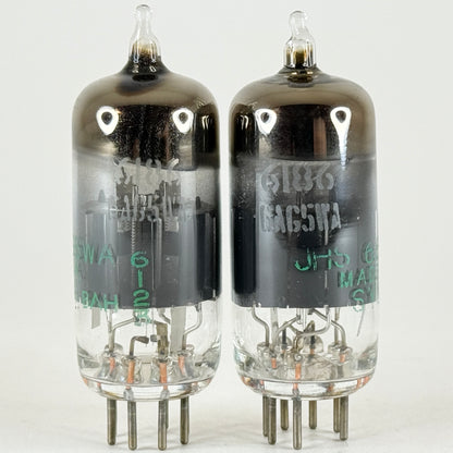 1961 Matched Pair Sylvania JHS 6186 6AG5WA Tubes with Boxes Codes 6123 Pentodes