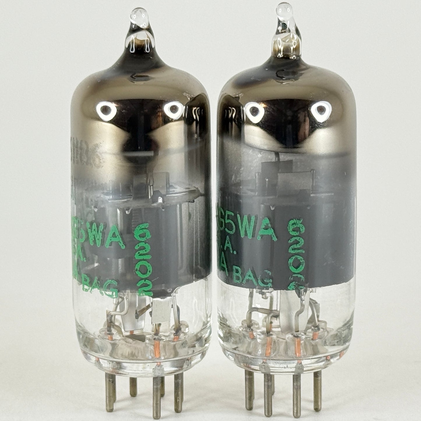 1962 Matched Pair Sylvania JHS 6186 6AG5WA Tubes with Boxes Codes 6202 (a)