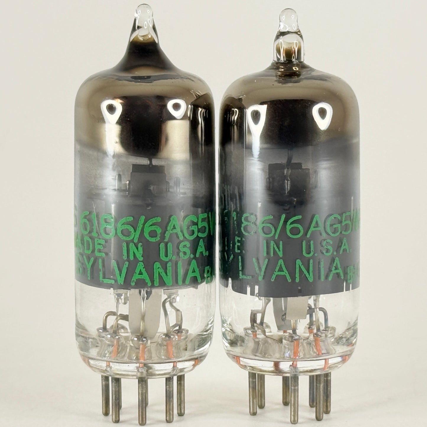 1962 Matched Pair Sylvania JHS 6186 6AG5WA Tubes and Boxes Date Codes 6202 (b)