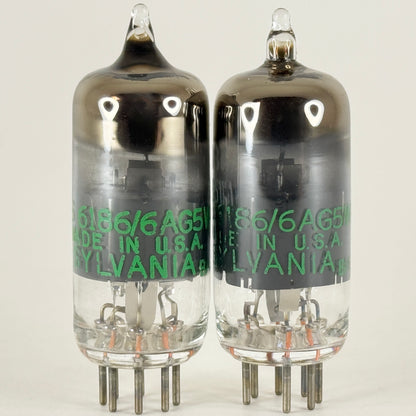 1962 Matched Pair Sylvania JHS 6186 6AG5WA Tubes and Boxes Date Codes 6202 (b)