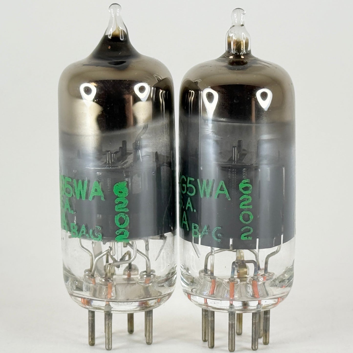 1962 Matched Pair Sylvania JHS 6186 6AG5WA Tubes and Boxes Date Codes 6202 (b)